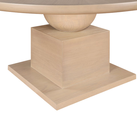 Urban 60" Natural Solid Wood And Oak Veneer Dining Table, 1 Piece