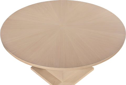 Urban 60" Natural Solid Wood And Oak Veneer Dining Table, 1 Piece