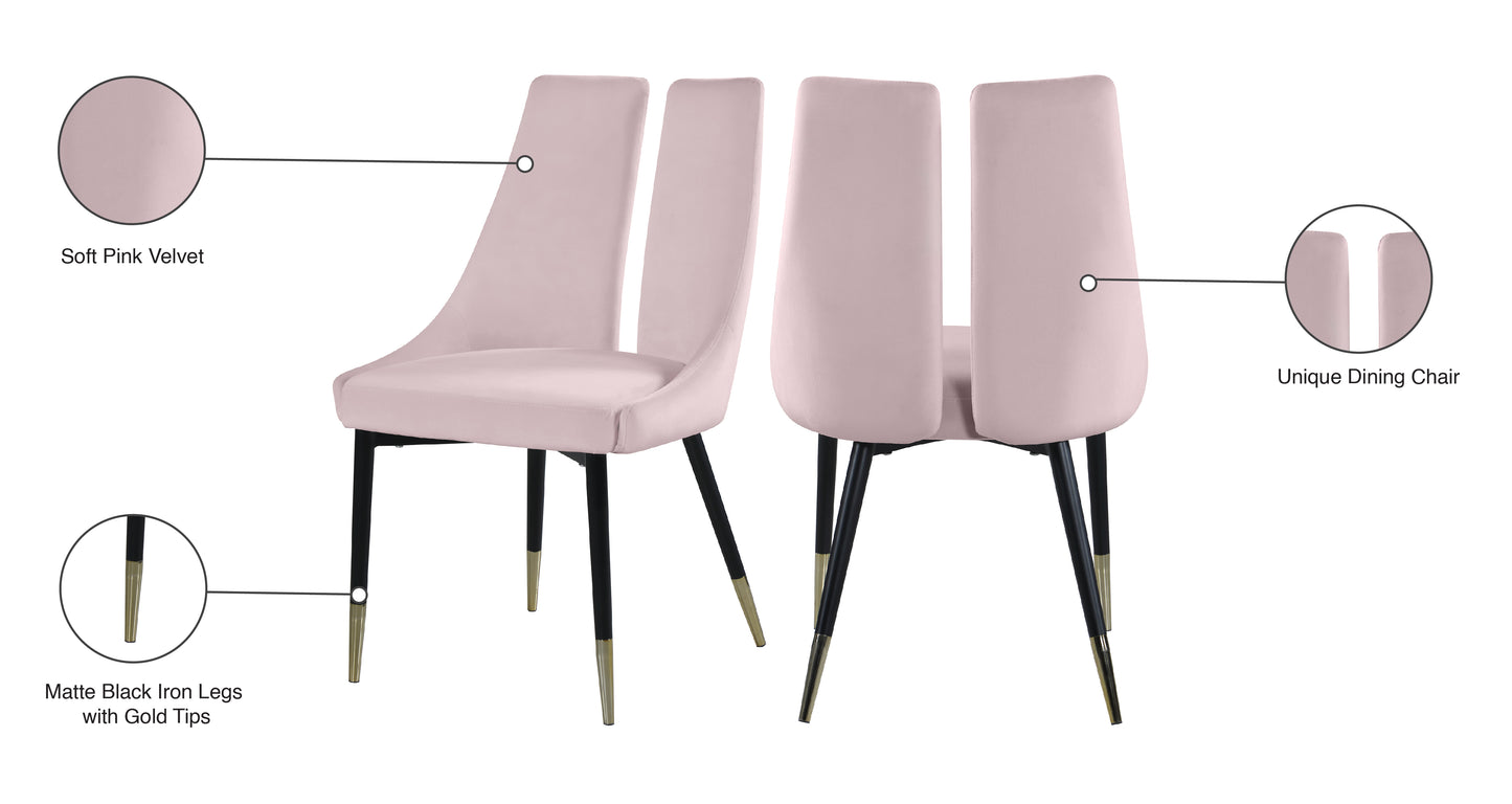 lainy pink velvet dining chair c