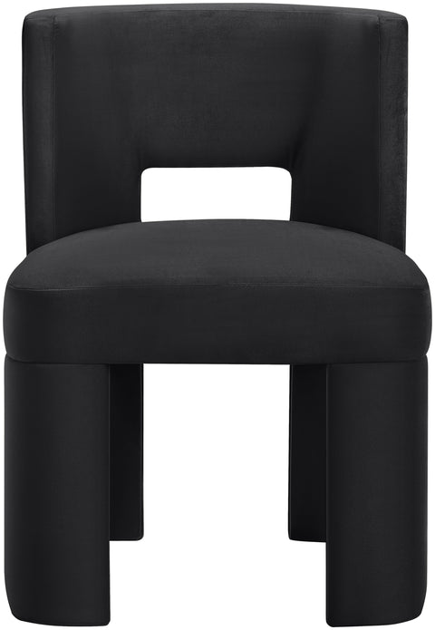 Linden Black Velvet Performance Fabric Upholstered Dining Chair, 2-Piece