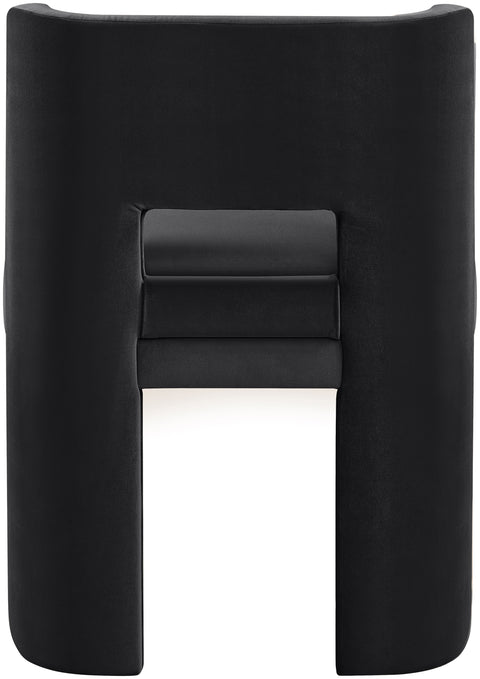 Linden Black Velvet Performance Fabric Upholstered Dining Chair, 2-Piece