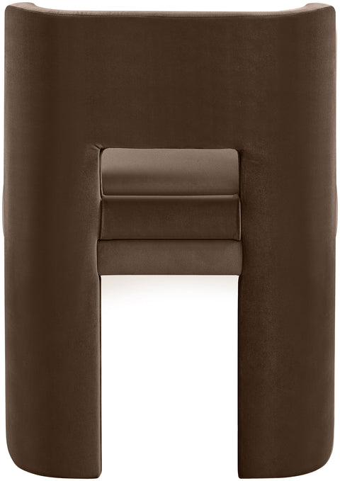 Linden Brown Velvet Performance Fabric Upholstered Dining Chair, 2-Piece