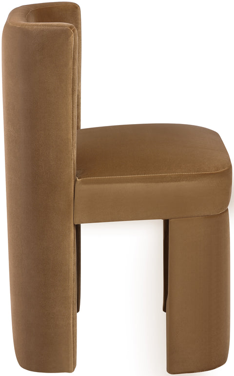 Linden Saddle Velvet Performance Fabric Upholstered Dining Chair, 2-Piece