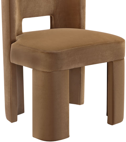 Linden Saddle Velvet Performance Fabric Upholstered Dining Chair, 2-Piece