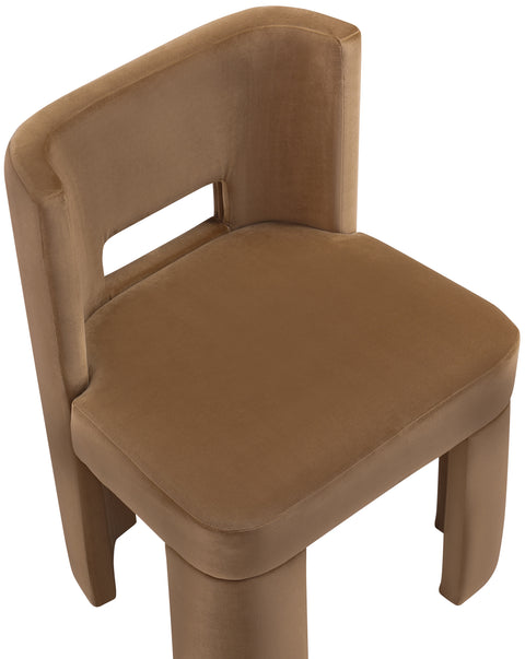 Linden Saddle Velvet Performance Fabric Upholstered Dining Chair, 2-Piece