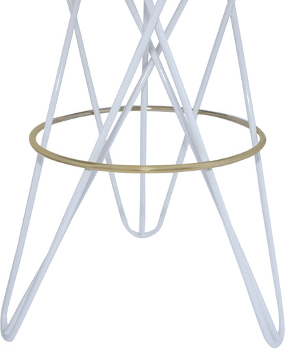 Turin White Iron Bar Stool White