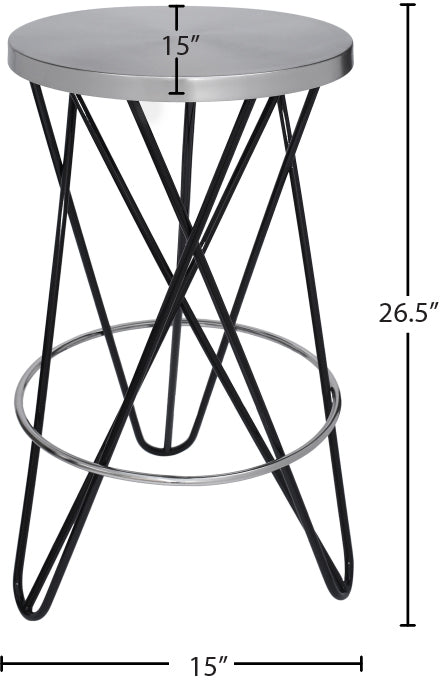 turin black iron counter stool black