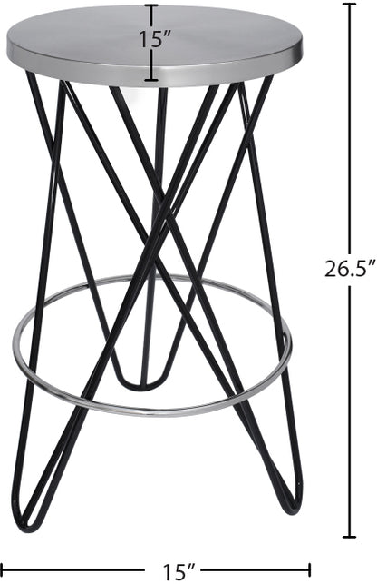 Turin Black Iron Counter Stool Black