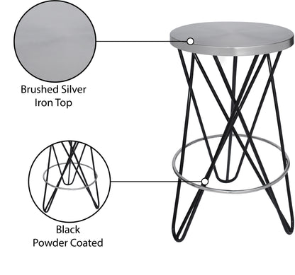 Turin Black Iron Counter Stool Black