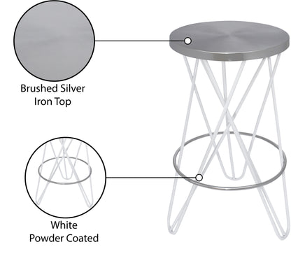 Turin White Iron Counter Stool White