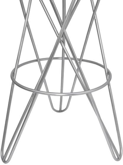 Turin Silver Iron Bar Stool Silver