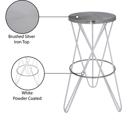 Turin White Iron Bar Stool White