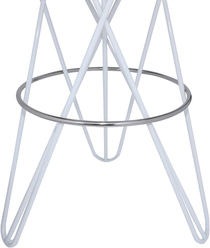 Turin White Iron Bar Stool White