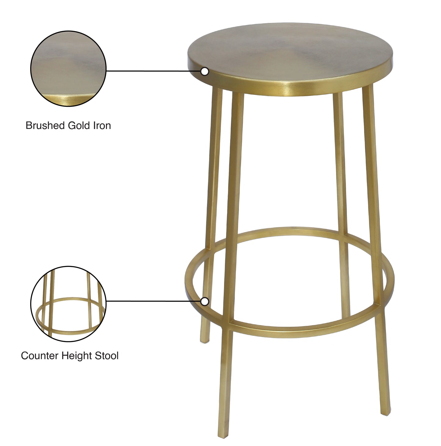 genoa gold iron counter stool gold