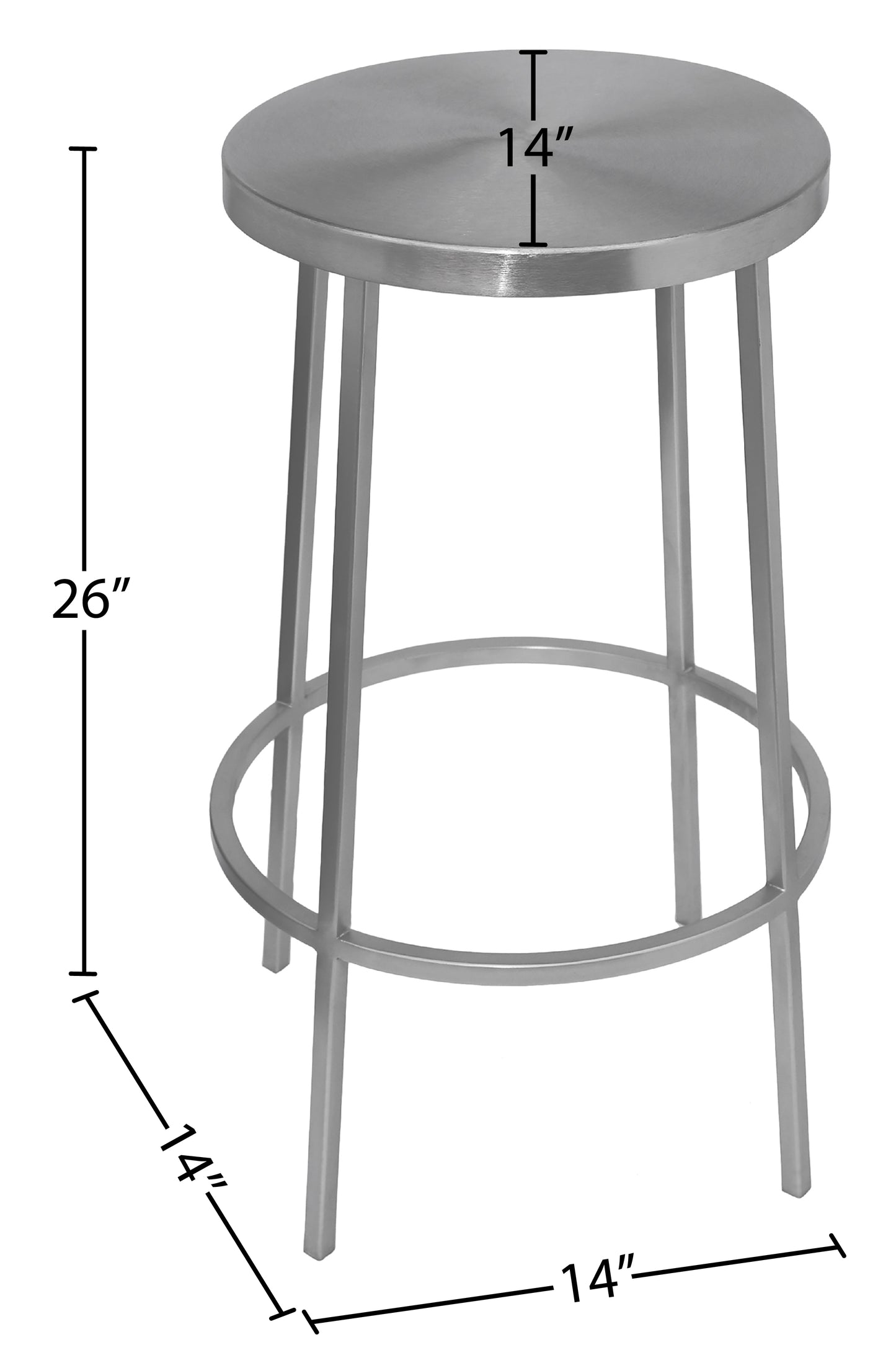 genoa silver iron counter stool silver