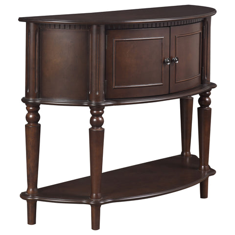 Dahlia 2-door Demilune Wood Entryway Console Table BrownBrown