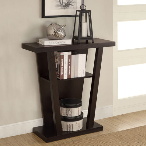 Laney 2-shelf Engineered Wood Console Table CappuccinoCappuccino