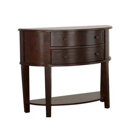 Dawn 2-drawer Demilune Entryway Console Table CappuccinoCappuccino