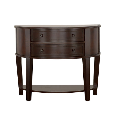 Dawn 2-drawer Demilune Entryway Console Table CappuccinoCappuccino