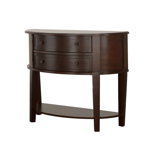 Dawn 2-drawer Demilune Entryway Console Table CappuccinoCappuccino