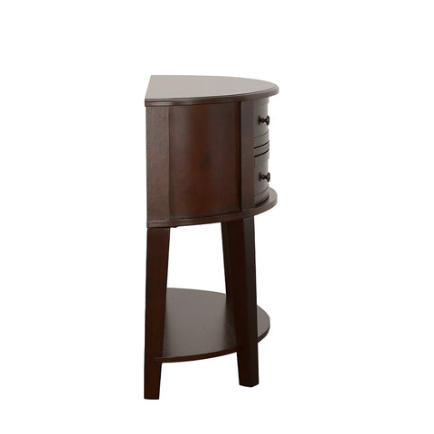 Dawn 2-drawer Demilune Entryway Console Table CappuccinoCappuccino