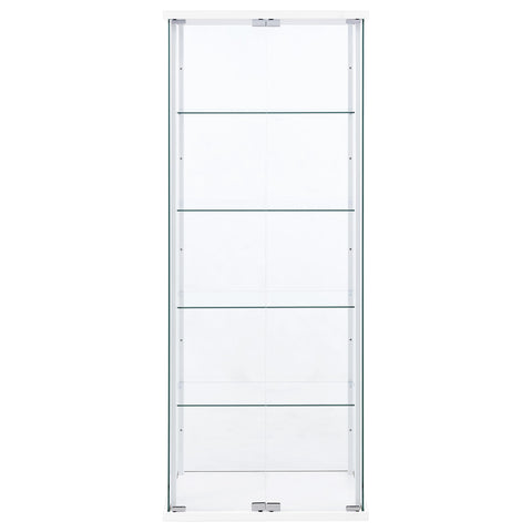 Hartville 4-Shelf Clear Glass Curio Display Cabinet White