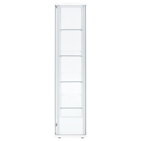 Hartville 4-Shelf Clear Glass Curio Display Cabinet White