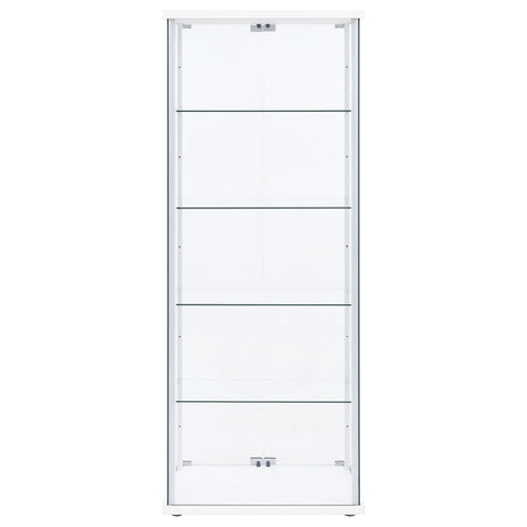 Hartville 4-Shelf Clear Glass Curio Display Cabinet White