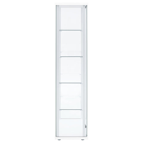 Hartville 4-Shelf Clear Glass Curio Display Cabinet White