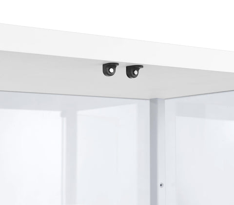 Hartville 4-Shelf Clear Glass Curio Display Cabinet White