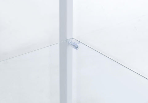 Hartville 4-Shelf Clear Glass Curio Display Cabinet White