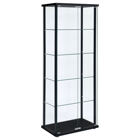 Byers 5-shelf Clear Glass Curio Display Cabinet BlackBlack