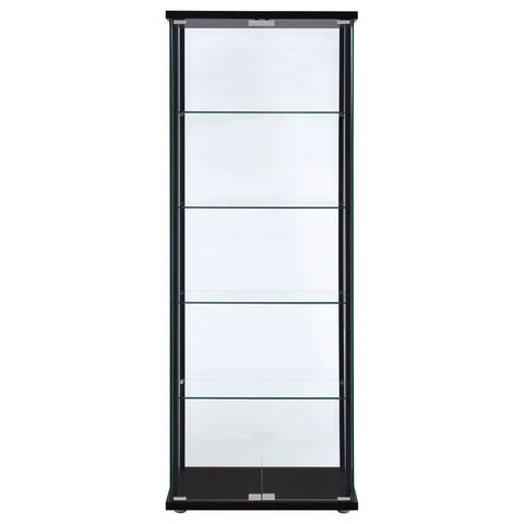 Byers 5-shelf Clear Glass Curio Display Cabinet BlackBlack