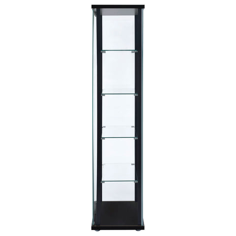 Byers 5-shelf Clear Glass Curio Display Cabinet BlackBlack