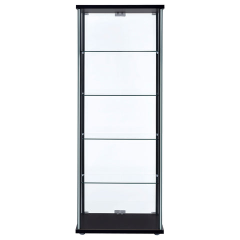 Byers 5-shelf Clear Glass Curio Display Cabinet BlackBlack