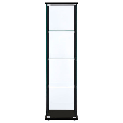 Bradford 4-shelf Clear Glass Curio Display Cabinet BlackBlack