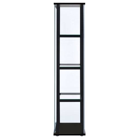 Bradford 4-shelf Clear Glass Curio Display Cabinet BlackBlack