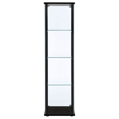 Bradford 4-shelf Clear Glass Curio Display Cabinet BlackBlack