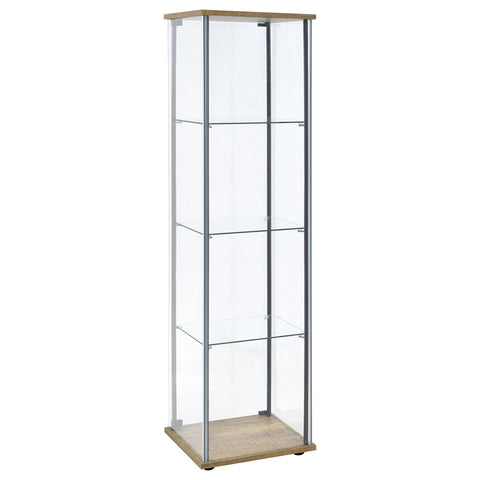 Twyla 3-shelf Clear Glass Curio Cabinet Mango