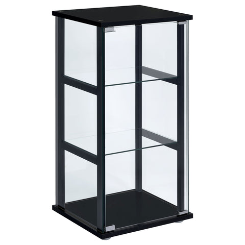 Bradford 3-shelf Clear Glass Curio Display Cabinet BlackBlack