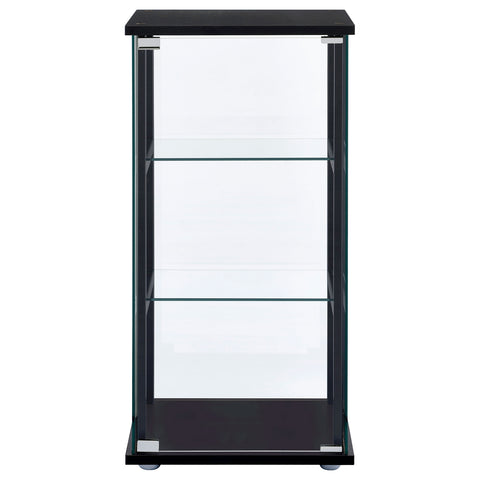 Bradford 3-shelf Clear Glass Curio Display Cabinet BlackBlack