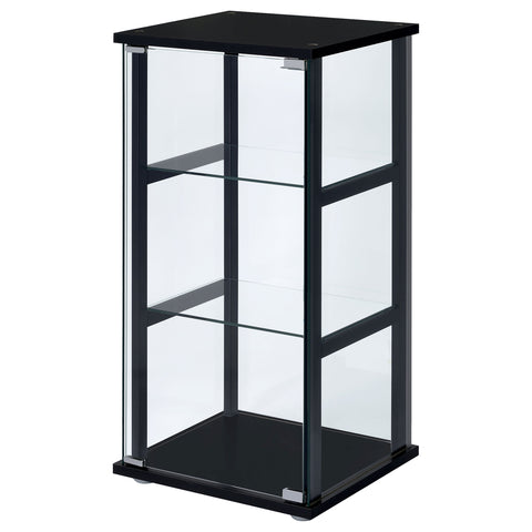 Bradford 3-shelf Clear Glass Curio Display Cabinet BlackBlack