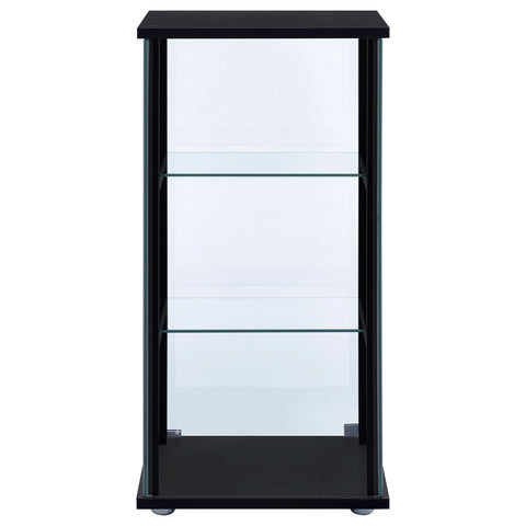 Bradford 3-shelf Clear Glass Curio Display Cabinet BlackBlack