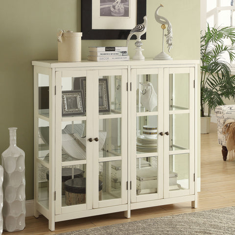 Paige 4-door Wood Accent Storage Display Cabinet Off WhiteOff White