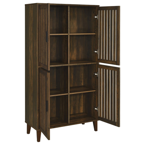 Calix 4-door Engineered Wood Tall Accent Cabinet Dark PineDark Pine