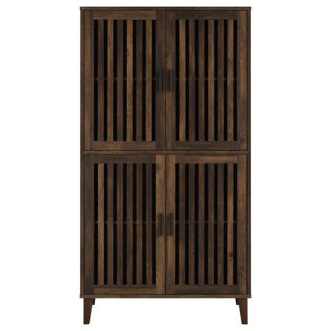Calix 4-door Engineered Wood Tall Accent Cabinet Dark PineDark Pine