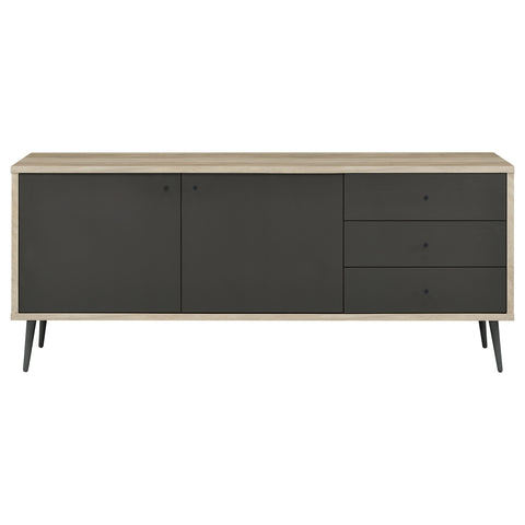 Evan 2-door Engineered Wood Cabinet Antique Pine and GreyDistressed Pine