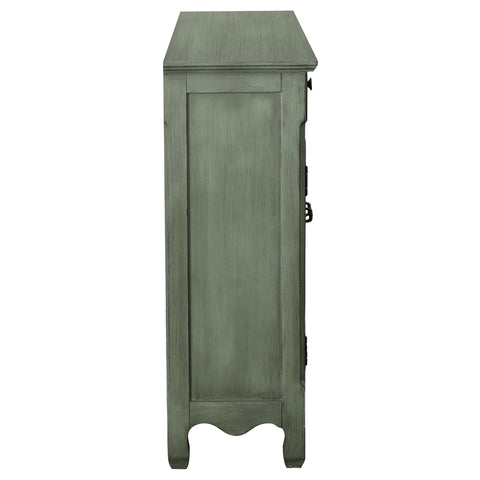 Higgins 3-drawer Scrollwork Accent Cabinet Antique GreenDistressed Green