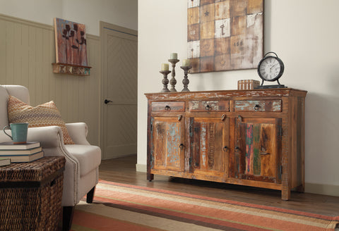 Fallon 3-door Solid Reclaimed Wood Accent Cabinet BrownReclaimed Wood
