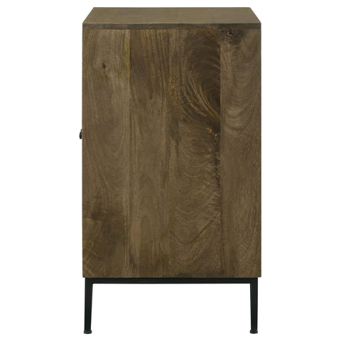 Vivian 2-door Wood Trellis Accent Storage Cabinet BrownBrown